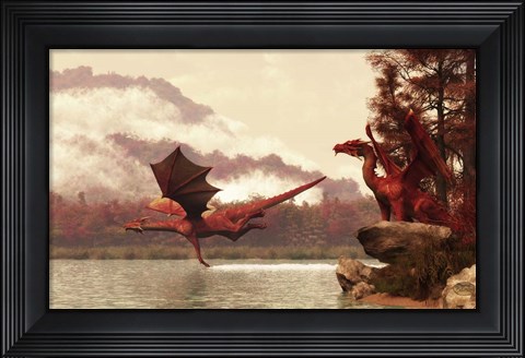 Framed Autumn Dragons Print
