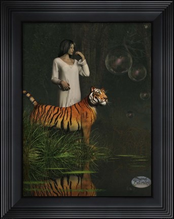 Framed Dreams Of Tigers And Bubbles Print