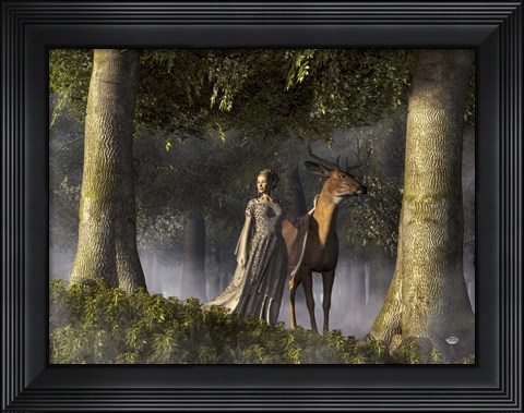 Framed Elf And Buck Print