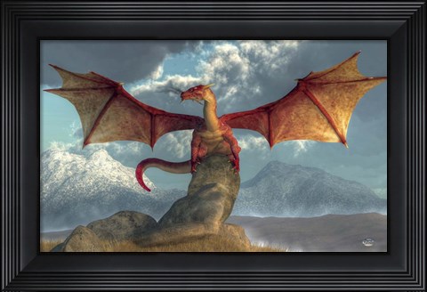 Framed Fire Dragon Print
