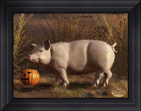 Framed Halloween Pig Print
