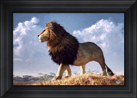 Framed Impressionist Lion Print