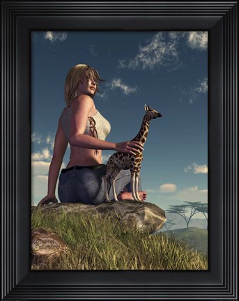 Framed Miniature Giraffe Print