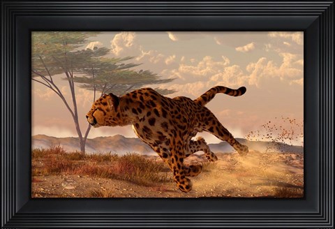 Framed Speeding Cheetah Print