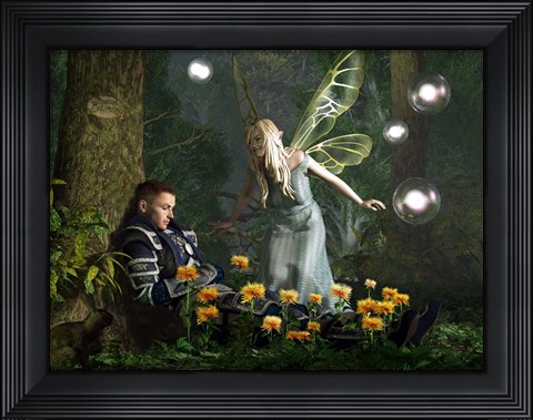 Framed Knight And The Faerie Print