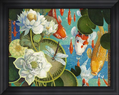 Framed Koi Pond Print