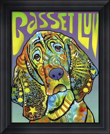 Framed Basset Luv Print