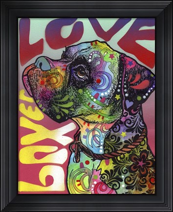 Framed Boxer Love Print