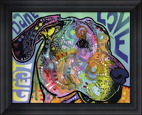 Framed Great Dane Love Print