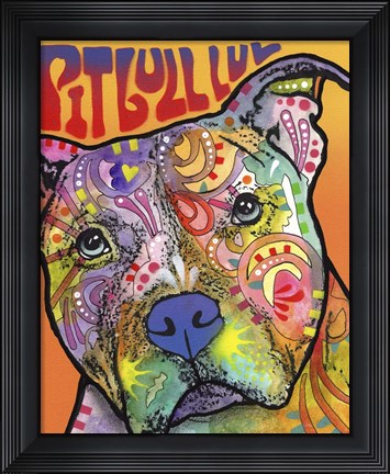 Framed Pit Bull Luv Print