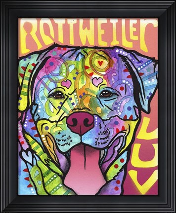 Framed Rottweiler  Luv Print