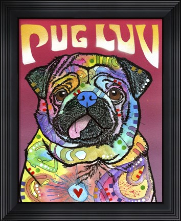 Framed Pug Luv Print