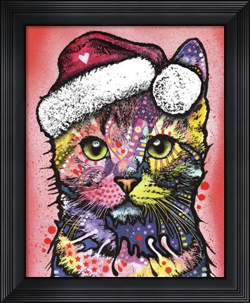 Framed Christmas Cat Print