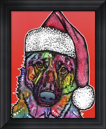 Framed Christmas Dog Print