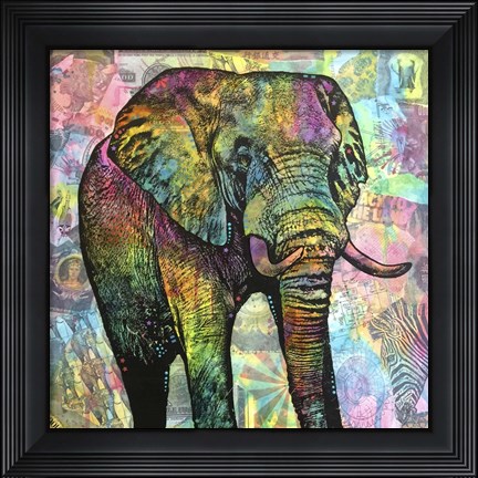 Framed Elephant Torn Print