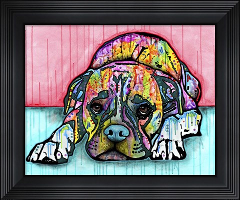 Framed Lying Boxer Print