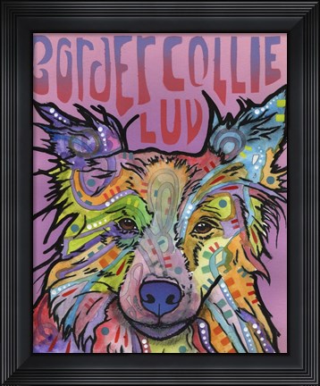 Framed Border Collie Luv 2 Print