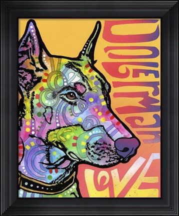 Framed Doberman Love Print