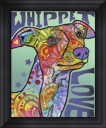 Framed Whippet Love Print