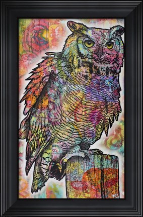 Framed Owl Perch Print