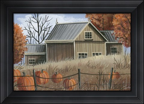 Framed Pumpkin Field Print