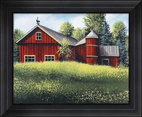 Framed Red Barn Summer 1 Print