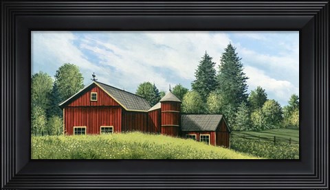 Framed Red Barn Summer 2 Print