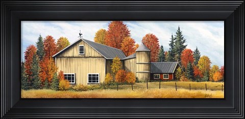 Framed Yellow Barn Fall Print