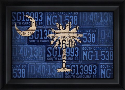 Framed South Carolina State Flag Print