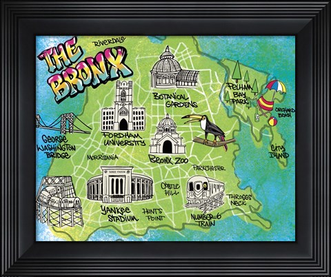 Framed Bronx Map Print