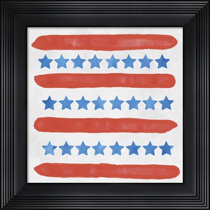 Framed Patriotic Pattern Print