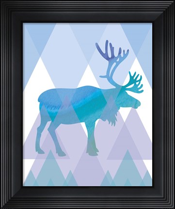 Framed Geometric Reindeer Print