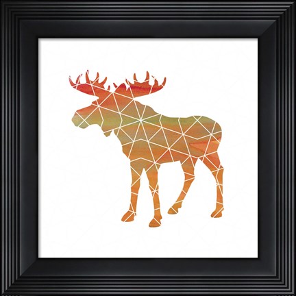 Framed Moose on White Print
