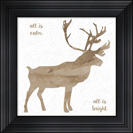 Framed Natural Reindeer F Print