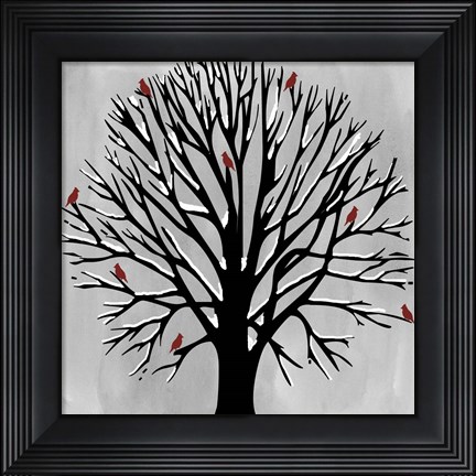 Framed Red Birds Print