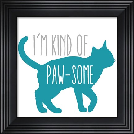 Framed Pawsome Cat Print