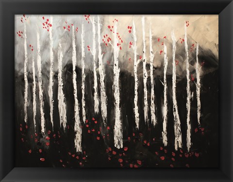 Framed Little Red Birch Forest Print