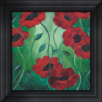 Framed Poppies in Bloom Print