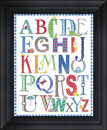 Framed Baby Boy Alpha Print