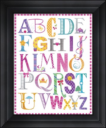 Framed Baby Girl Alpha Print