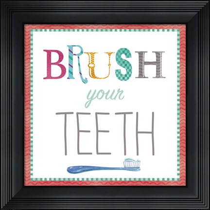 Framed Brush Your Teeth Print