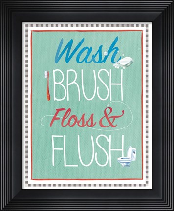 Framed Kids Bath 1C Print