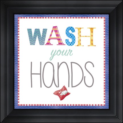 Framed Wash Your Hands Print
