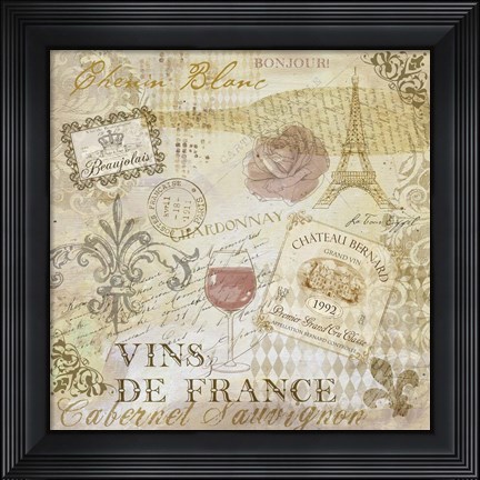 Framed French Wine Print