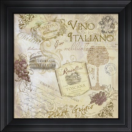 Framed Italian Wine Print