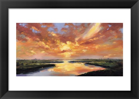 Framed Sunset Reflection Print