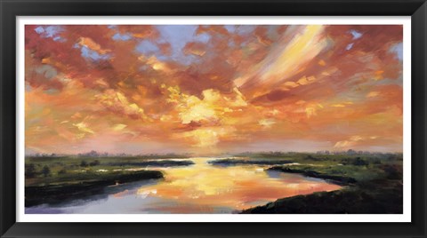 Framed Sunset Reflection Print