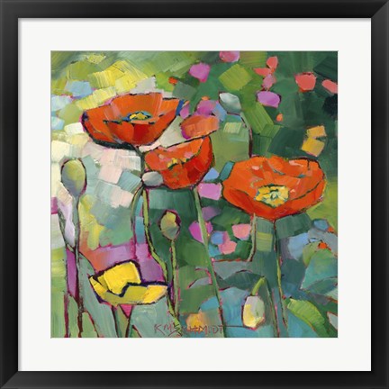 Framed Poppies Galore Print