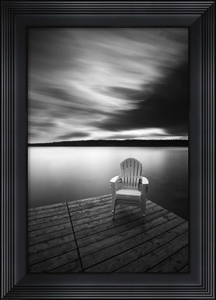 Framed Vacationland (Three Stacked Chairs) Print