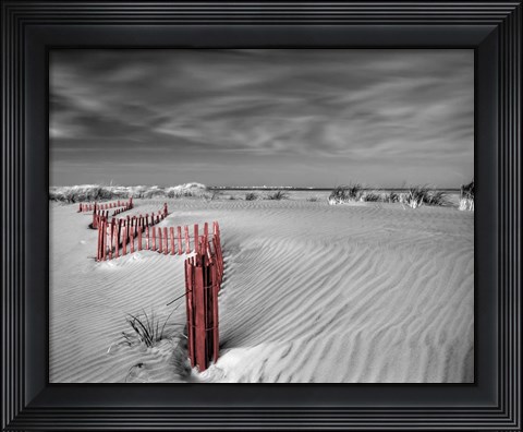 Framed Red Wave Print